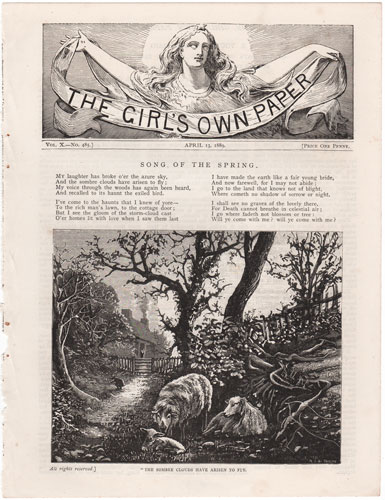 Original antique engraving from The Girl's Own Paper 1888-1890